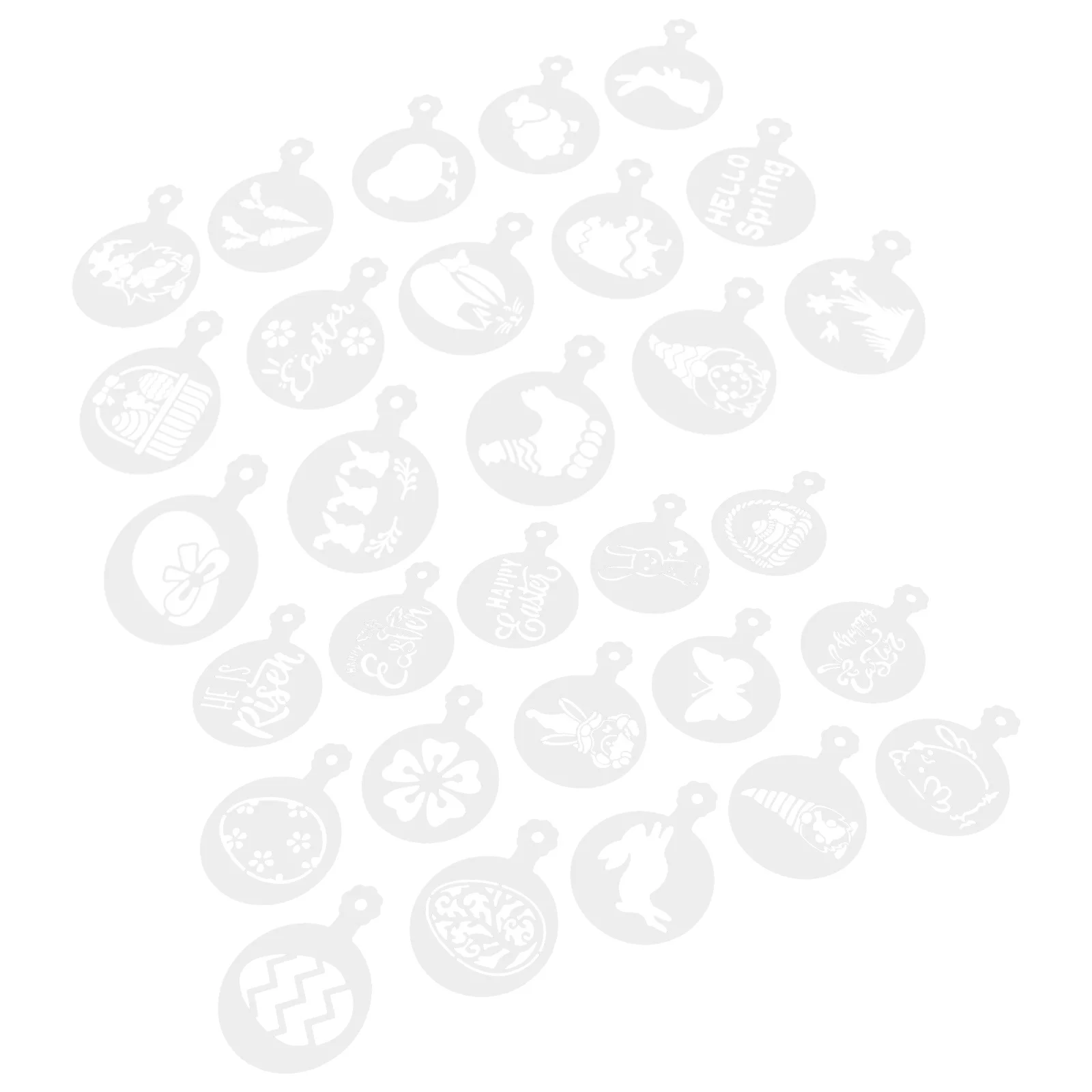 

30Pcs Easter Coffee Stencils Wear Resistant DIY Cappuccino Templates Latte Art Stencils Painting Tools Latte Templates