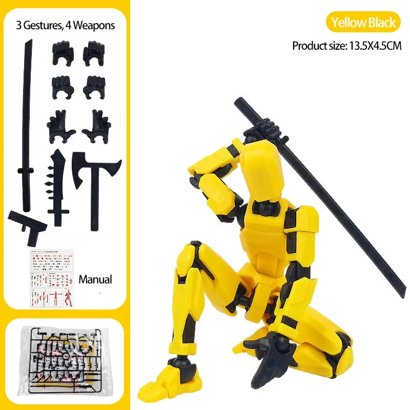 Boneco Articulado Multiarticulado para Crianças com Suporte, Figura de Ação, Montagem DIY, Robô Transformável, Brinquedos Ornamentais 3D