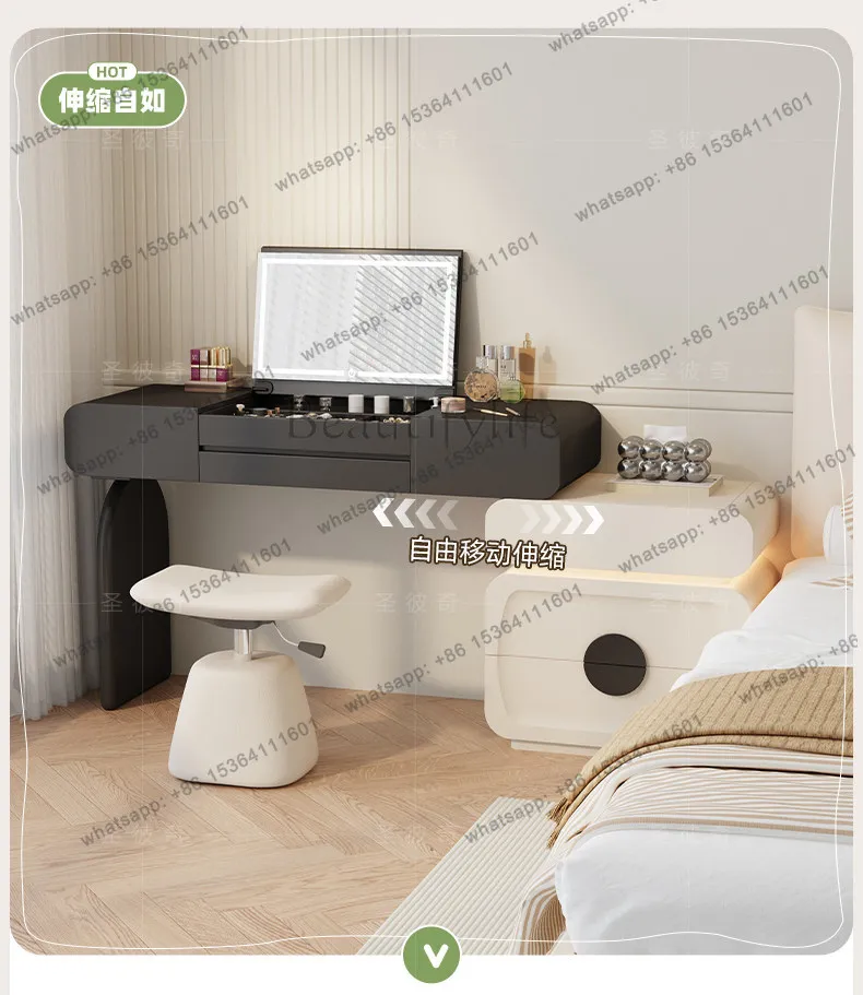 LXl type semi-enclosed dresser integrated corner flap solid wood white size