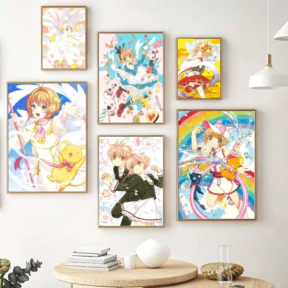 Card Captor Sakura Anime Poster Stickers Home Decoration Hanging Paintings Suitable for Bedroom Living Room Cafe Entrance Wall