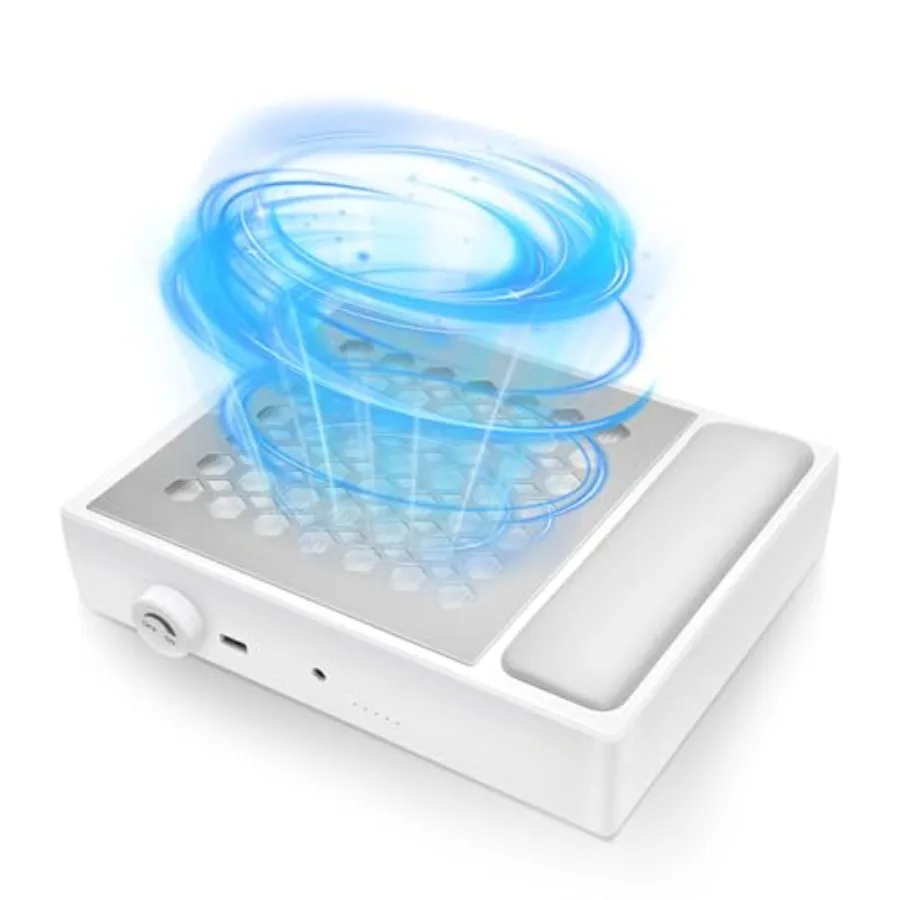 

Nail Dust Collector with Reusable Filter for Acrylic Nails Polishing 4200RPM Adjustable Speed Vacuum Cleaner Low Noise Salon To