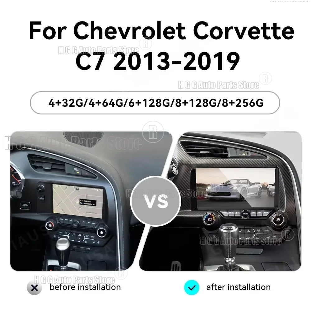 Android 13 For Chevrolet Corvette C7 Stingray 2013-2019 Multimedia Player Car GPS Navigation Radio Tape Recorder Stereo Headunit