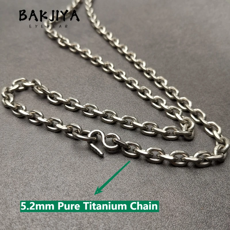 

5.2mm Pure Titanium Cut Angle Chain Necklace, Industrial Punk Cool Street Men Necklace, Lightweight Hypoallergenic Jewelry Men