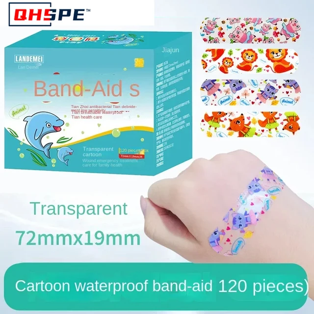 120 sztuk/pudło Cartoon plaster śliczne Mini dzieci oddychający przezroczysty wodoodporny bandaż medyczny Ok bandaże plaster hemostatyczny