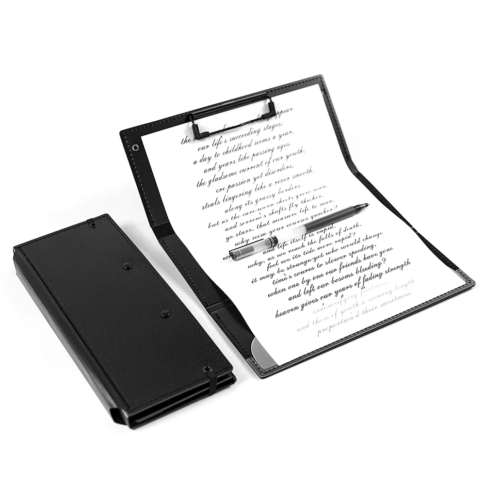 Nursing Clipboard Foldable Handheld Folders Portable Writing Board 3 Layers Secure Paper Grip for Ducuments for Doctors Students