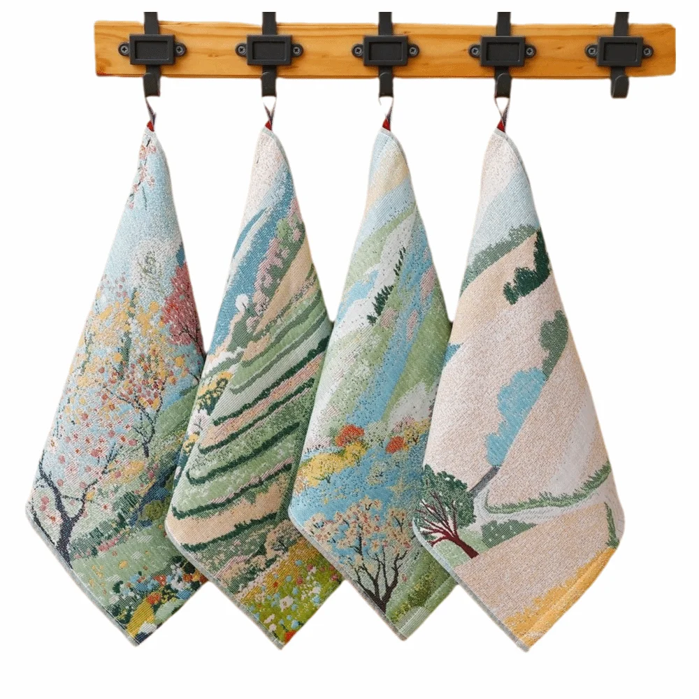 34x40cm Pure Cotton Face Towels Soft Absorbent Large Hand Towel Decorative 4 Layer Cotton Gauze Dish Cloth Kindergarten Children