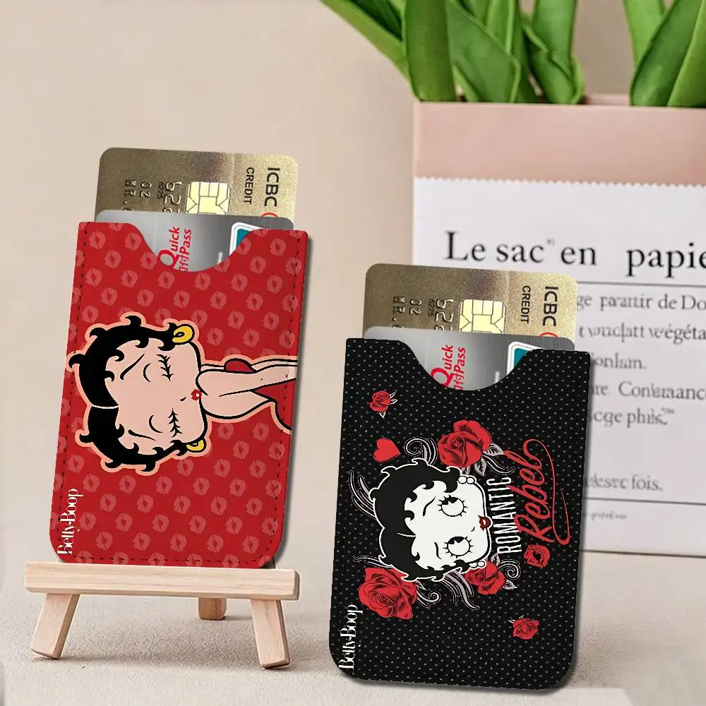 B-Bettys B-Boops Ultra Slim Men Leather Mini Wallet Lightweight Credit Bus ID Card Holder Case for Daily Business Use