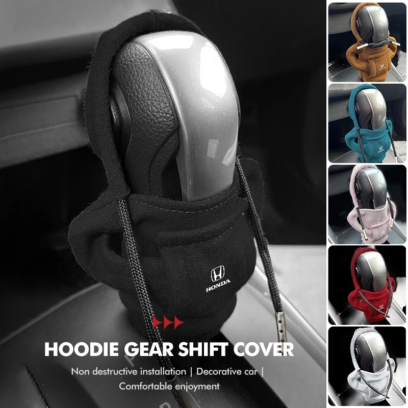 Hoodie Car Gear Shift Cover Fashion Manual Handle Change Lever For Honda Civic Accord Fit City Vezel CRV Odyssey Pilot Jazz