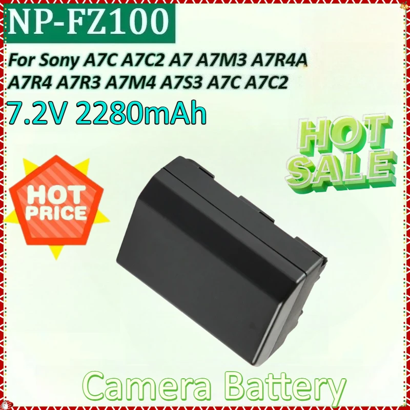 

New NP-FZ100 7.2V 2280mAh for Sony A7R4A A7R4 A7C A7C2 A7 A7R3 A7M4 A7S3 A7M3 A7C2 A9 A9M3 A7R5 838 A8 48 4837 Camera Battery