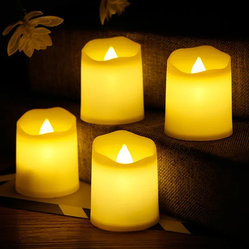 6/3PCS LED Electric Candle Light Flameless Flashing Candle Button Battery Lamp Wedding Birthday Party Decoration Halloween Light