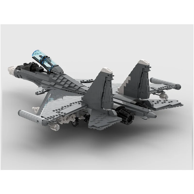 detailed Su-30 Flanker C 1:35 Russian navy fighter jet bricks aircraft armament blocks military plane moc building missiles moc