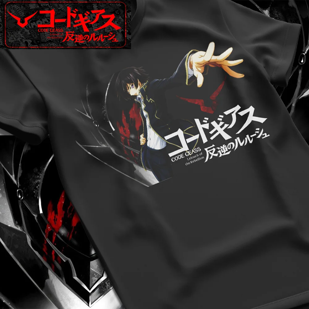 New Men's Pure Cotton T-shirt 2D Printed Japanese Anime CODE GEASS Casual Sports Short Sleeve