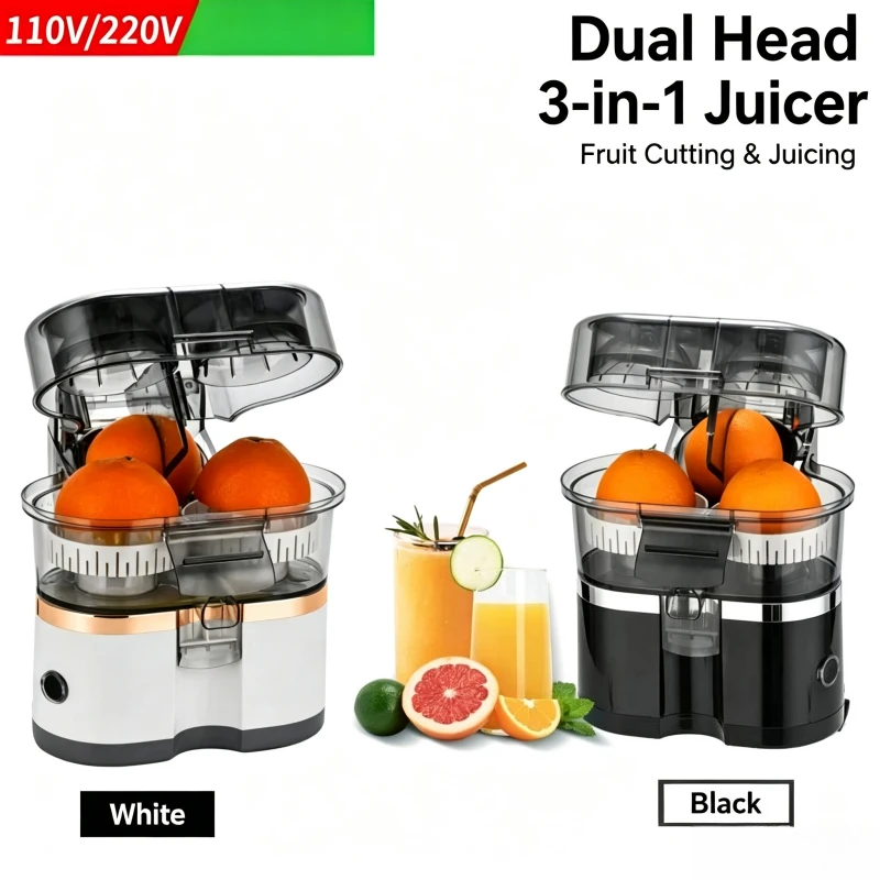 Fully Automatic Dual Head Multifunctional Juicer Household Electric Orange Lemon Squeezer Pulp Juice Separation Machine