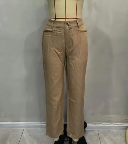 Women Trousers Straight Leg Casual Pants Women's Stretch High Waist Smoke Pipe Pants Professional Style Small Tapered Long Pants