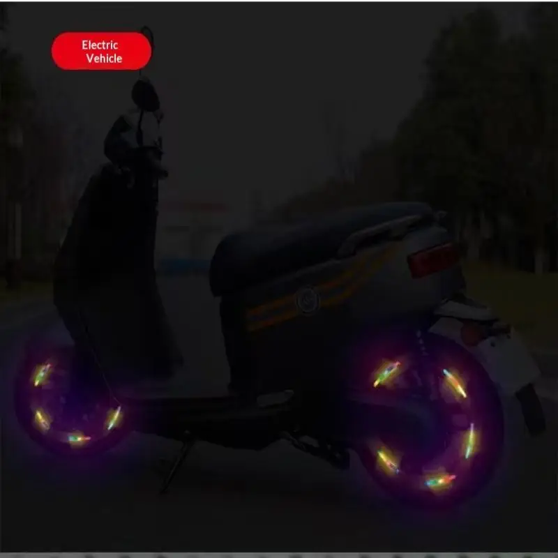 20 Pcs Waterproof Reflective Car Wheel Rim Stickers High Adhesion Safety Decals for Motorcycle E-Bike Exterior Modification