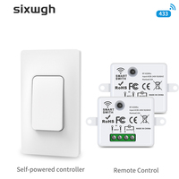 SIXWGH Wireless Controller Switches RF433,Waterproof,No Battery Required,Energy Saving Wall Light Switch Kinetic Energy Switch