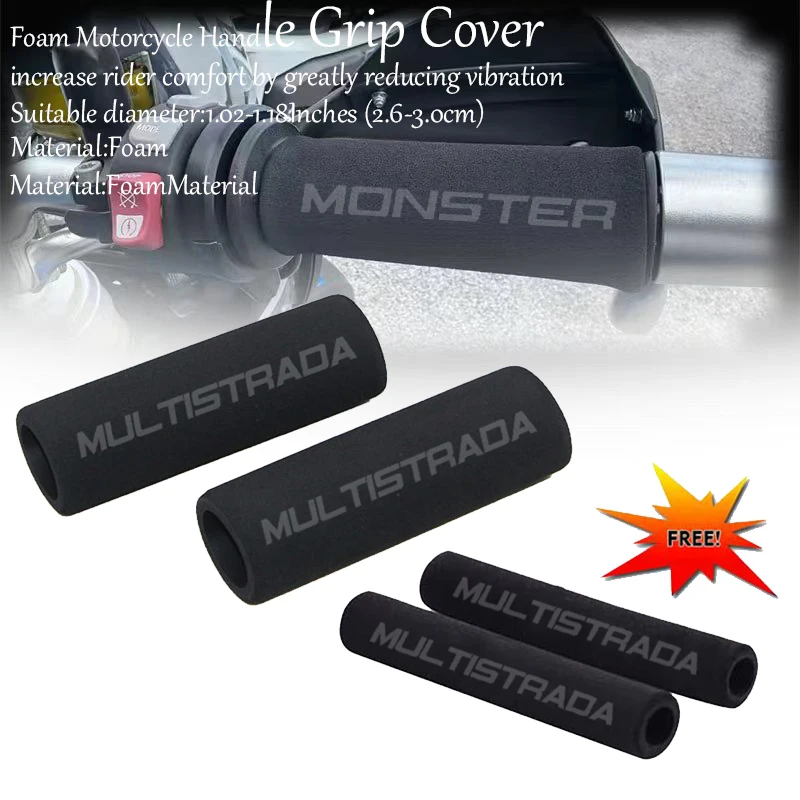 For DesertX Multistrada MONSTER 696 796 821 1098 1299 950 1100 1200 1260 1200S 1260S V4S V2 Anti Vibration Handle Bar Foam Slip