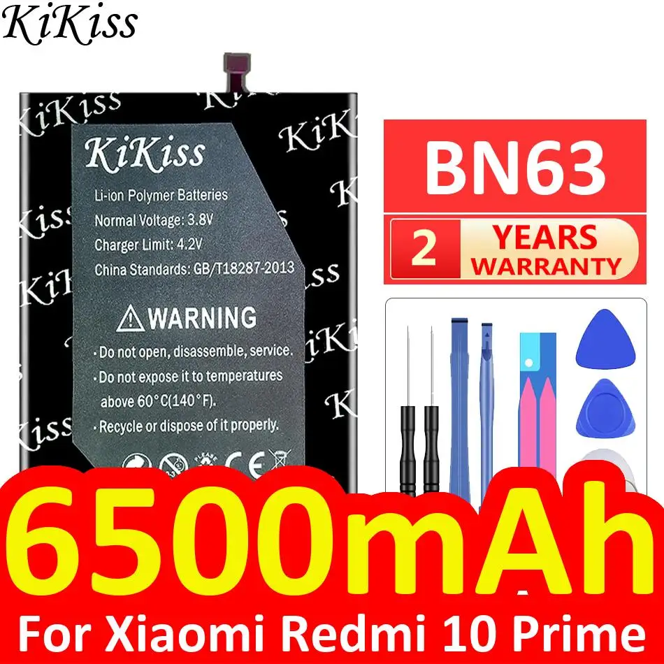 Lightweight BN63 For Xiaomi Redmi 10 for Prime Reliable Power Supply Mobile Phone Battery 6500mAh