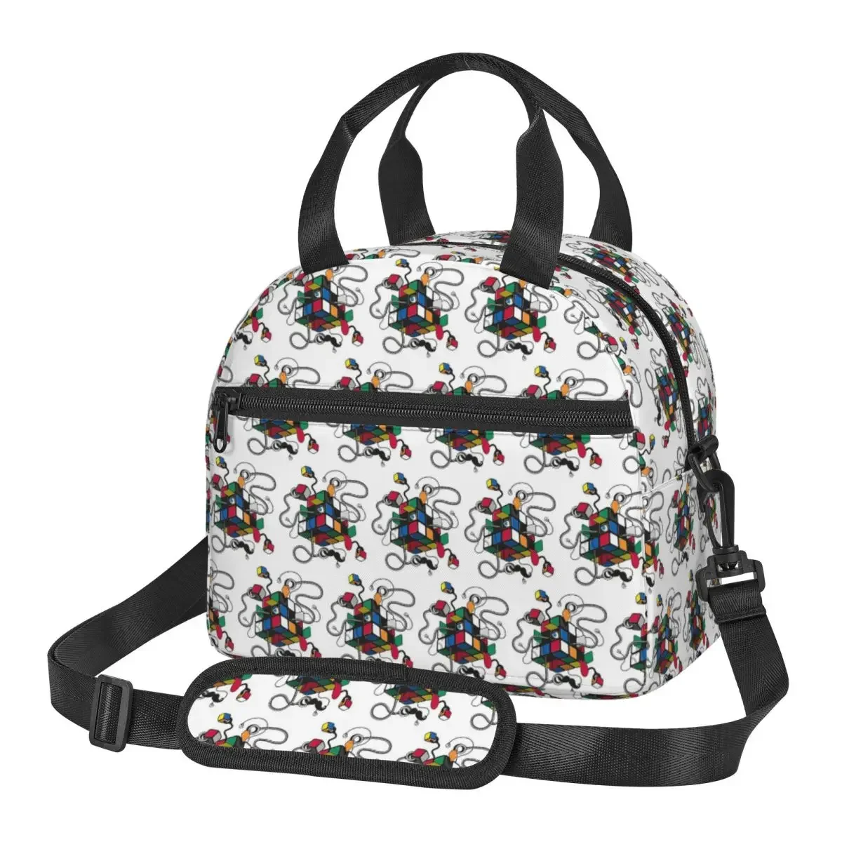Rubix Rubiks Rubics Insulated Lunch Bag for Women Kids Leakproof Food Boxes Thermal Lunch Box Tote