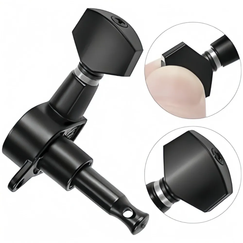 أوتاد ضبط سلسلة الجيتار المعدنية مغلقة تمامًا مقبض رأس الماكينة موالفات الجيتار الكلاسيكي مفاتيح 3L3R موالف قفل التكوين #1