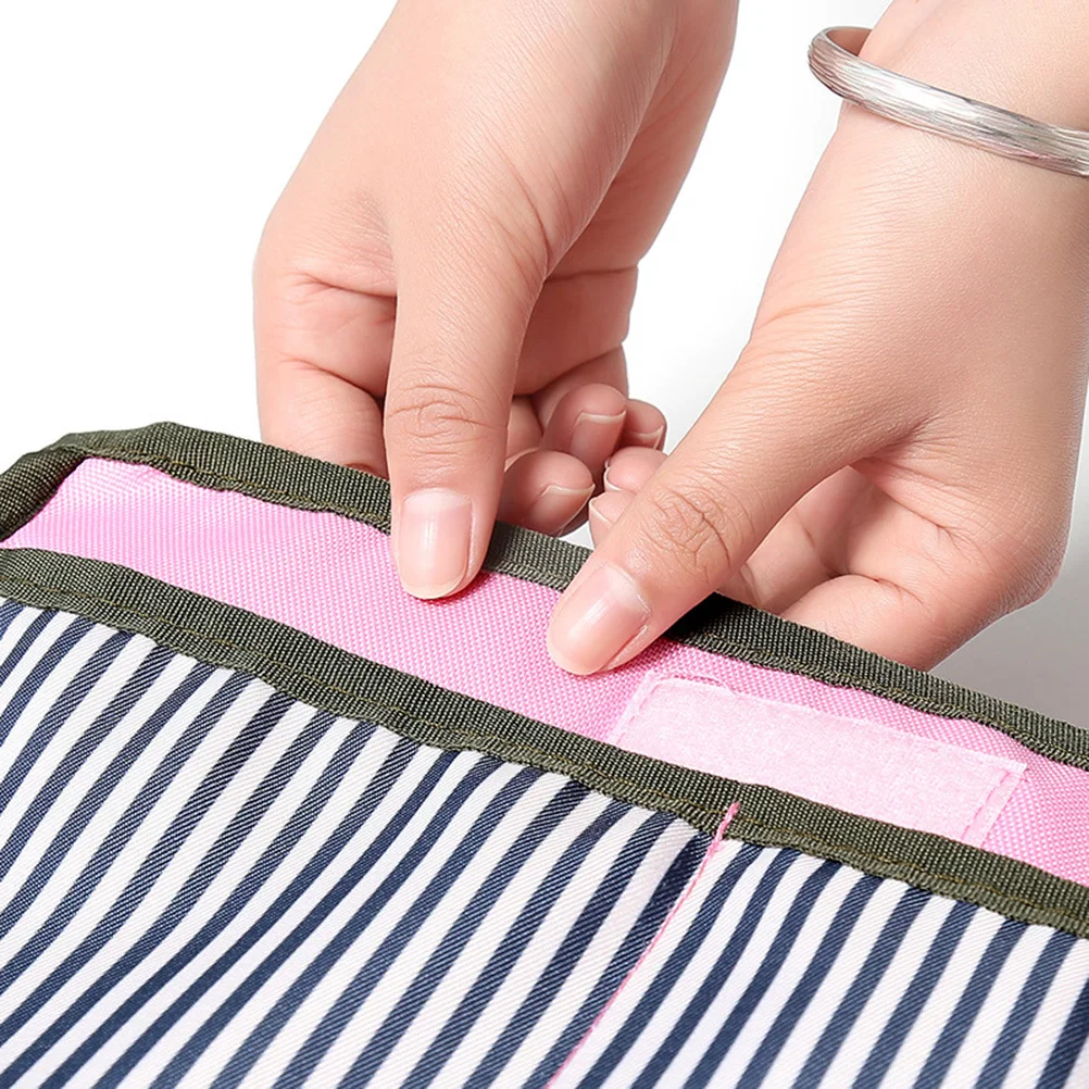 حقيبة تنظيم عربة الأطفال بسعة كبيرة، حقيبة تخزين معلقة مقاومة للماء، حامل أكواب لزجاجة الحليب