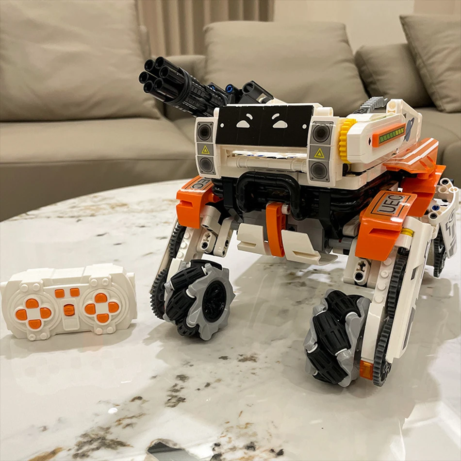Vapor técnico 3 em 1 transformar rc power robô cão blocos de construção máquina motorizada cão tijolos controle remoto brinquedos crianças presentes