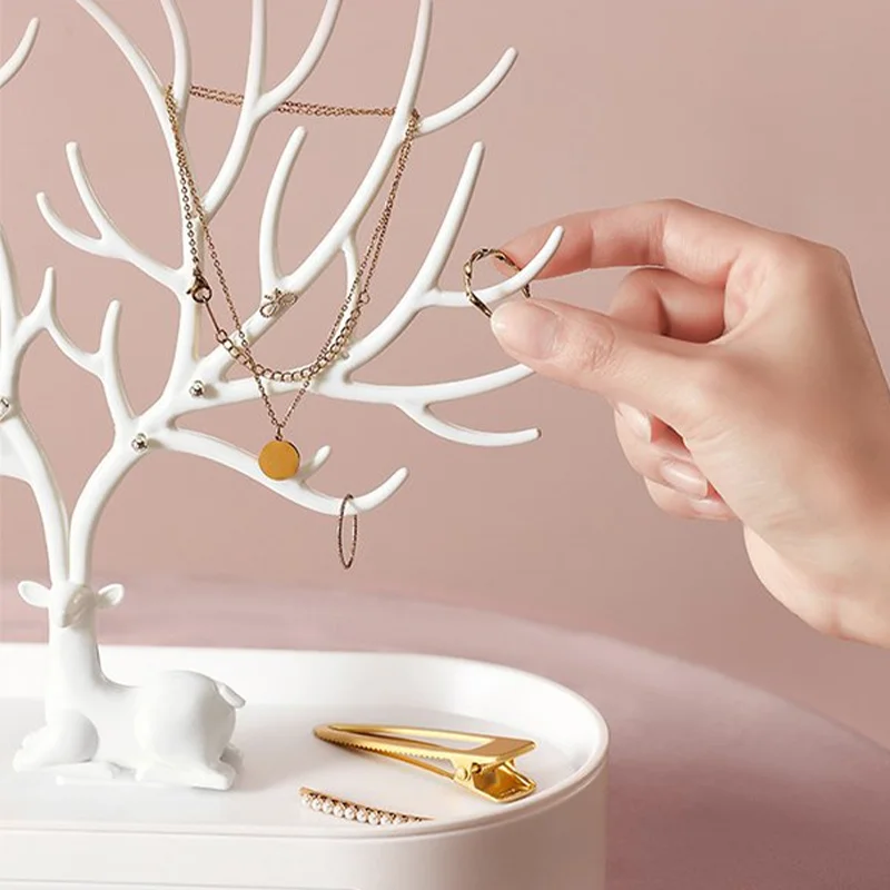 Jewelry Storage Rack Deer Jewelry Display Stand Earrings Necklaces Rings Bracelets Tray Tree Storage Shopwindow Racks Organizer