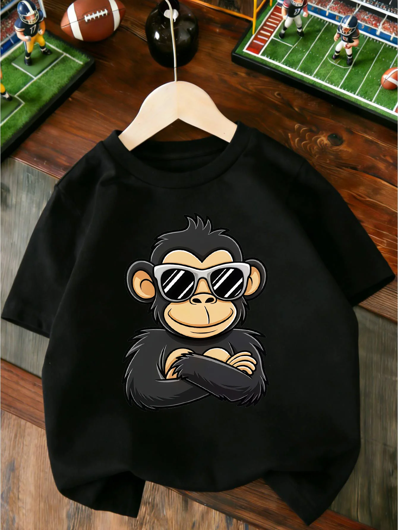 Cool Cartoon Monkey Wearing Sunglasses Cute Animal Graphic Print T Shirt Family Matching Boys Girls Kids Short Sleeve Daily Tees