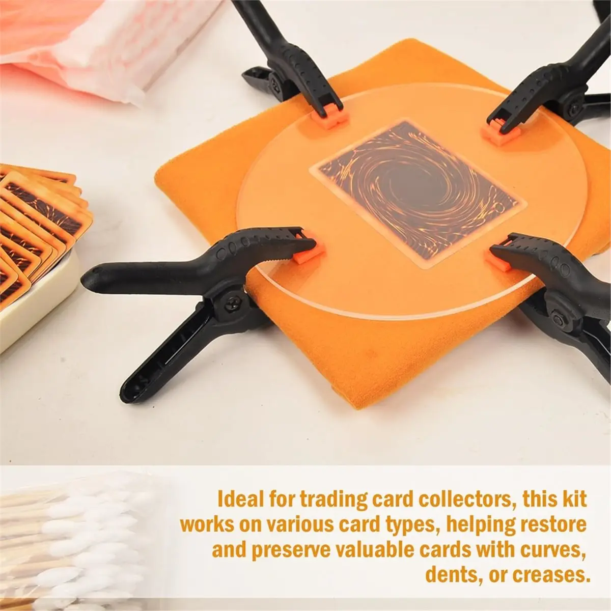 Y17A Trade Card Flattening Kit, Card Care Accessory Pack, Trading Card Cleaning Care Tool, Scratch Repair Care Accessory Kit