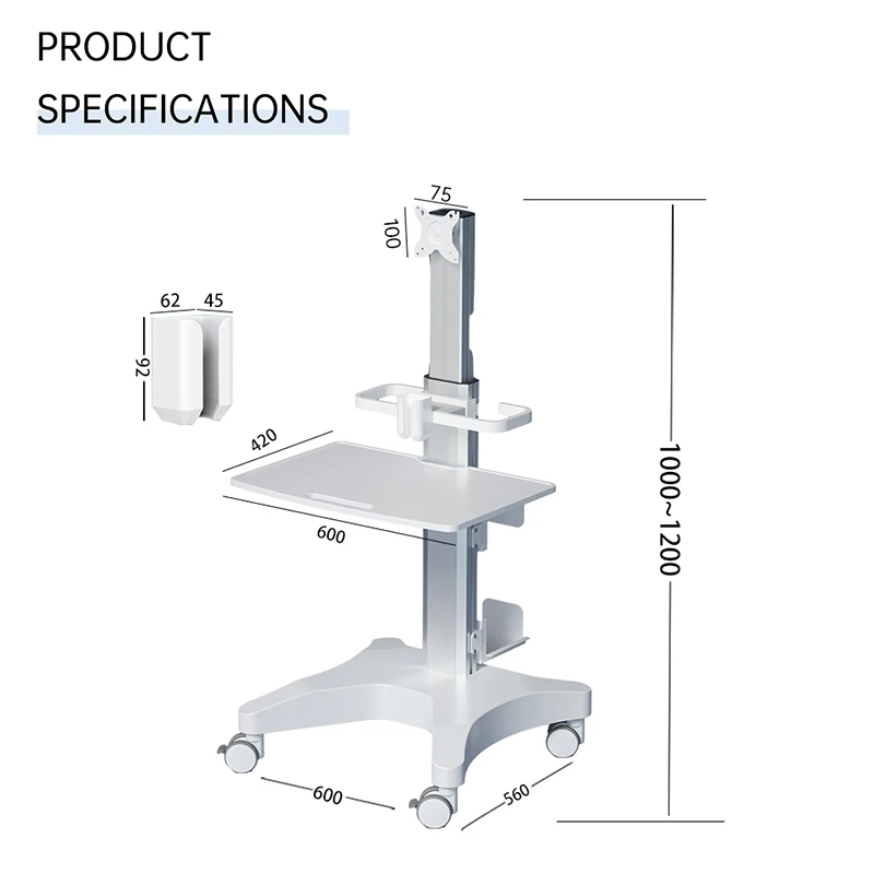 Carrello per scanner intraorale dentale Carrello per scanner orale per clinica dentista con supporto per vassoio Carrello per armadio mobile OC-1T OC-1TD