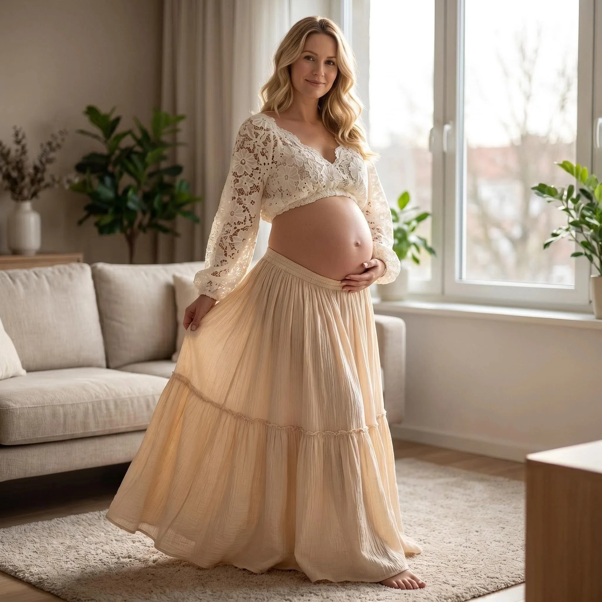 2 in 1 Boho Style Maternity Photography Dress Set Lace Pregnant Woman Photo Shoot Props Dress Set