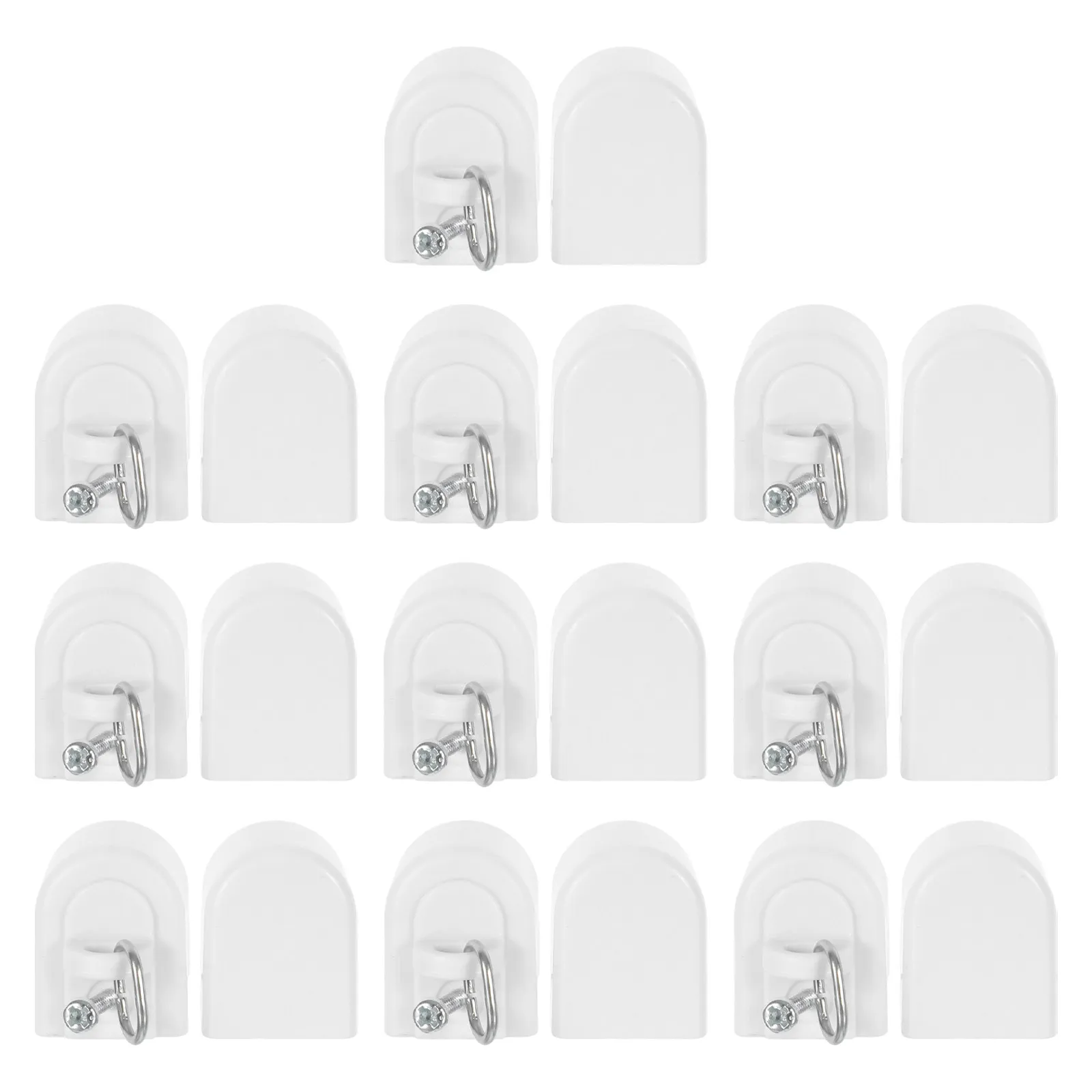 20Pcs Curtain Track End Caps Plastic Square Rail Stop Replacement Indoor Curtain Rod Finials Track Accessories for Window