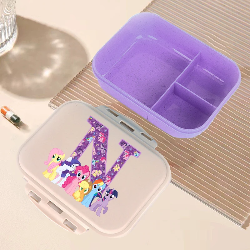Boîte à déjeuner Bento My Little Ponys, lettre Kawaii A-Z, conteneurs de stockage des aliments, boîte à déjeuner pour enfants, cadeaux d'anniversaire pour enfants