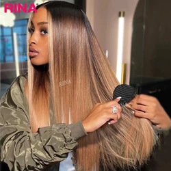 Chocolate Brown Straight Lace Front Human Hair Wigs 13x6 13x4 Ombre Colored Lace Frontal Wig T1B 4 27 Lace Closure Wig For Women