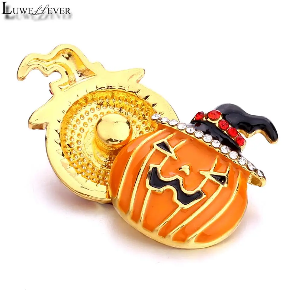 Luwellever Component w500 Pumpkin 18mm Metal Snap Button For Bracelet Necklace Interchangeable Jewelry Accessorie Findings