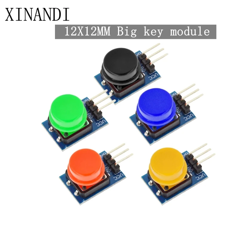 5pcs 12X12MM Big key module Big button module Light touch switch module with hat High level output for arduino or raspberry pi 3