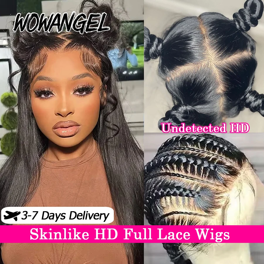 

Wow Angel 26in Full Lace Wig Melt Skins Human Hair Wig Skinlike HD Lace Wig Natural Scalp 150% Straight Remy Hair Wigs For Woman