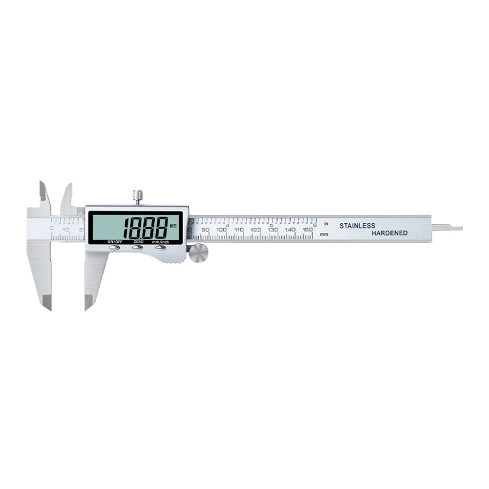 150mm Digital Vernier Caliper Stainless Steel Caliper Measuring Tool High Precision Metal Vernier Caliper for Engineer Carpenter