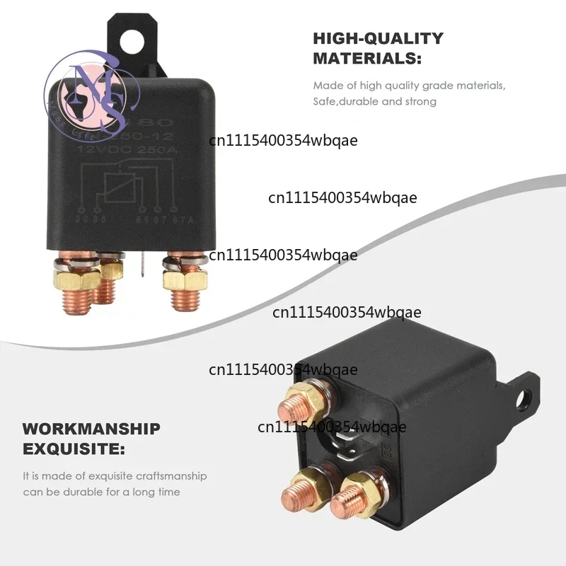 ZOCI-FOR-12V 250A Automotive Relay High Current Auto Relay Electronic Control Replacement Part