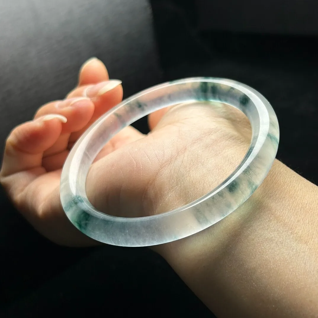 

Натуральные браслеты из жадеита класса ААА, ледяного белого и зеленого цвета, из Мьянмы, 64-64 мм.