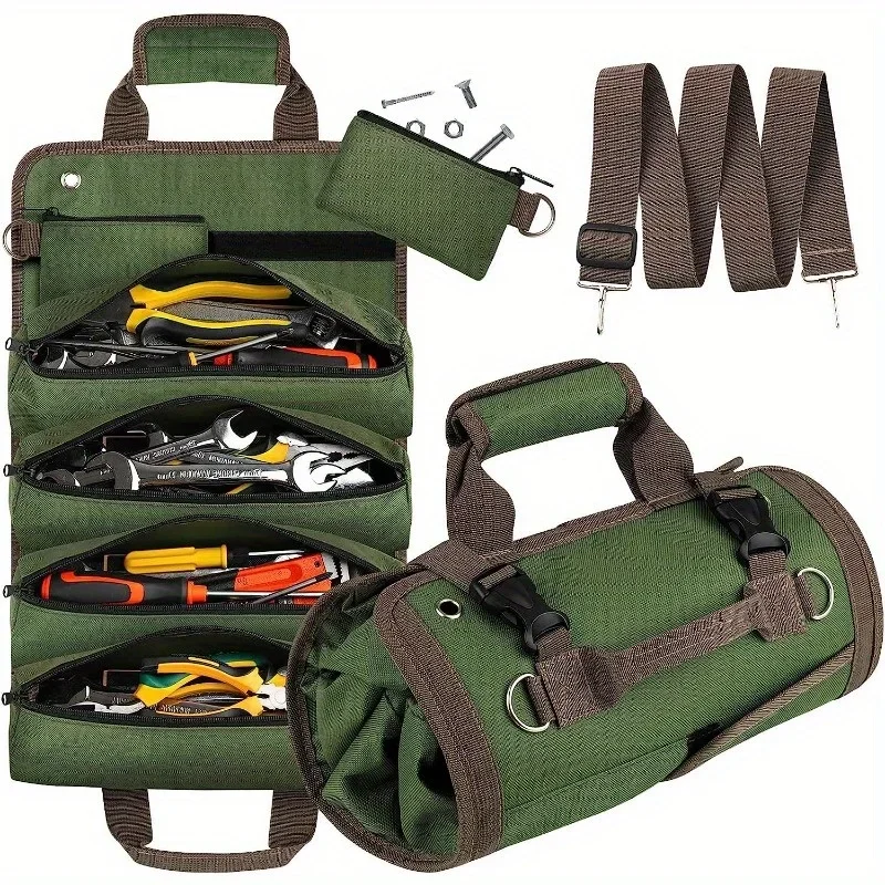 

Multi Functional Roll Type Hardware Bag Landscape Electrician Woodworking Hardware Toolkit Car Hardware Tool Storage Bag