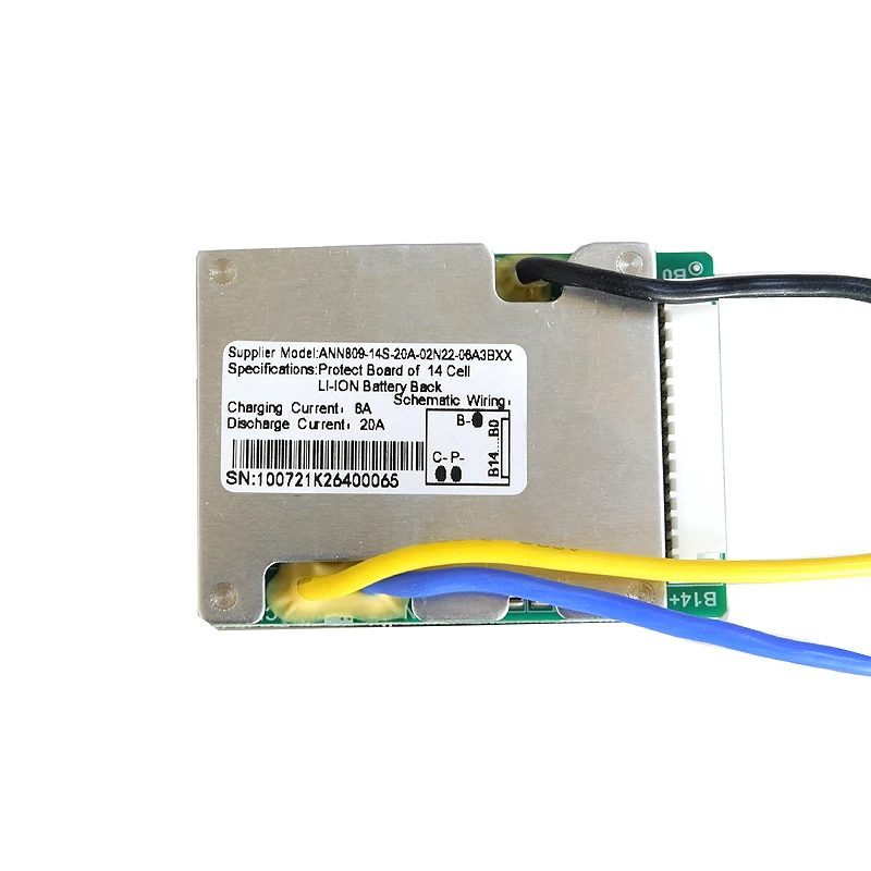 51.8โวลต์ลิเธียมไอออนแบตเตอรี่ป้องกันวงจร14วินาที51.8โวลต์20A BMSกับฟังก์ชั่นความสมดุลฟรีสมดุลสาย