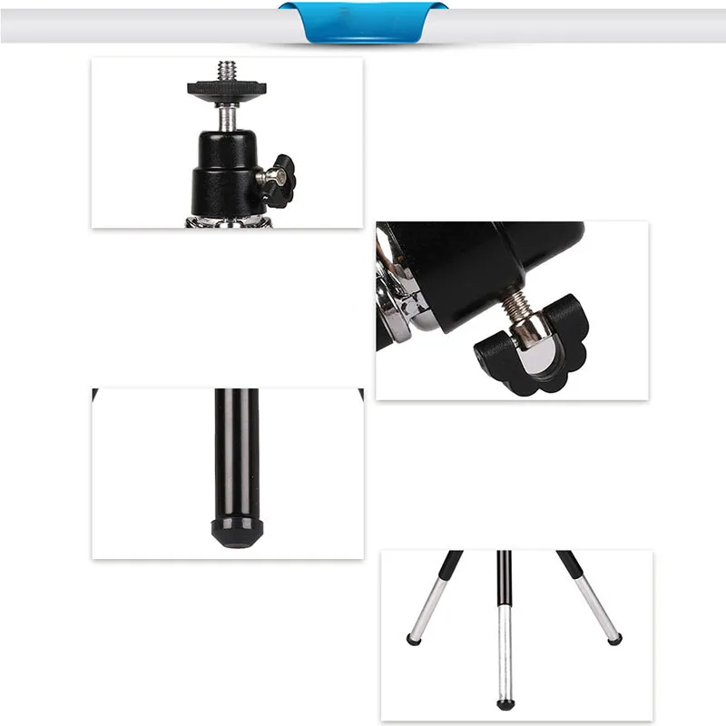 Lightweight Mini Portable Tripod Adjustable Mini Tripod Aluminum Alloy for Iphone Camera Projector Black