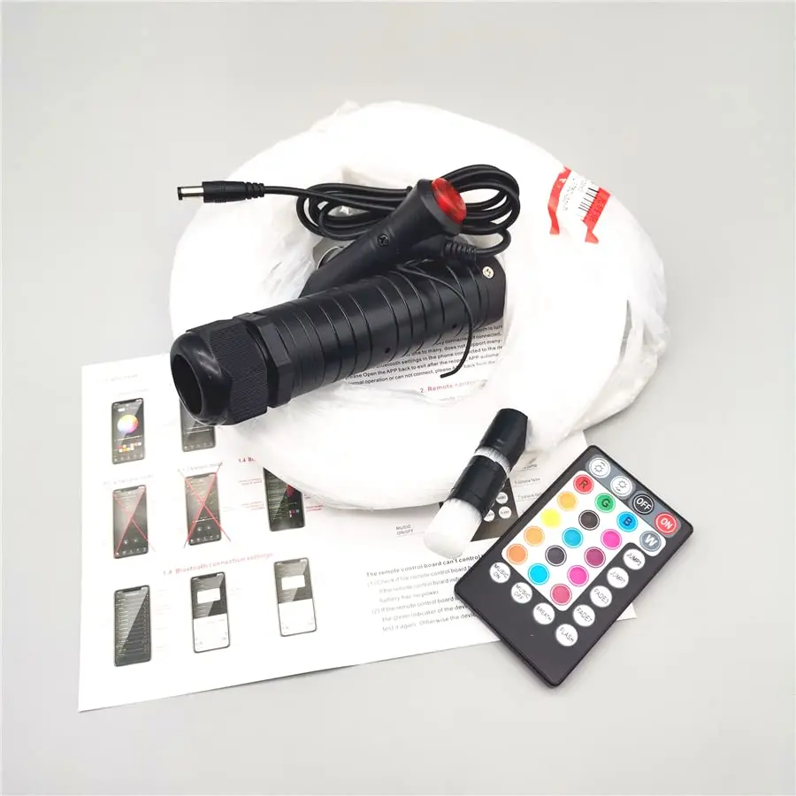 300pcs 2M Fiber Optic Lamp RGB LED Car Roof Star Light Kit Bluetooth APP Control