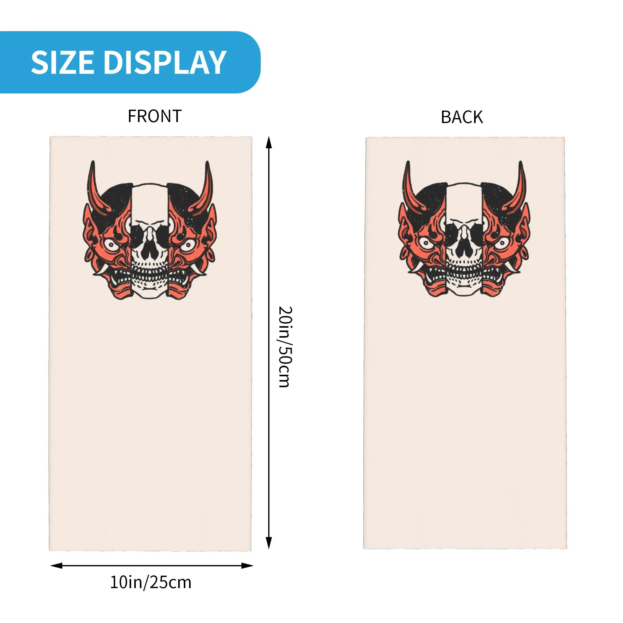 creepy japanese samurai oni ninja and geisha Bandana Neck Gaiter Printed Mask Scarf Headband Running Unisex Adult All Season