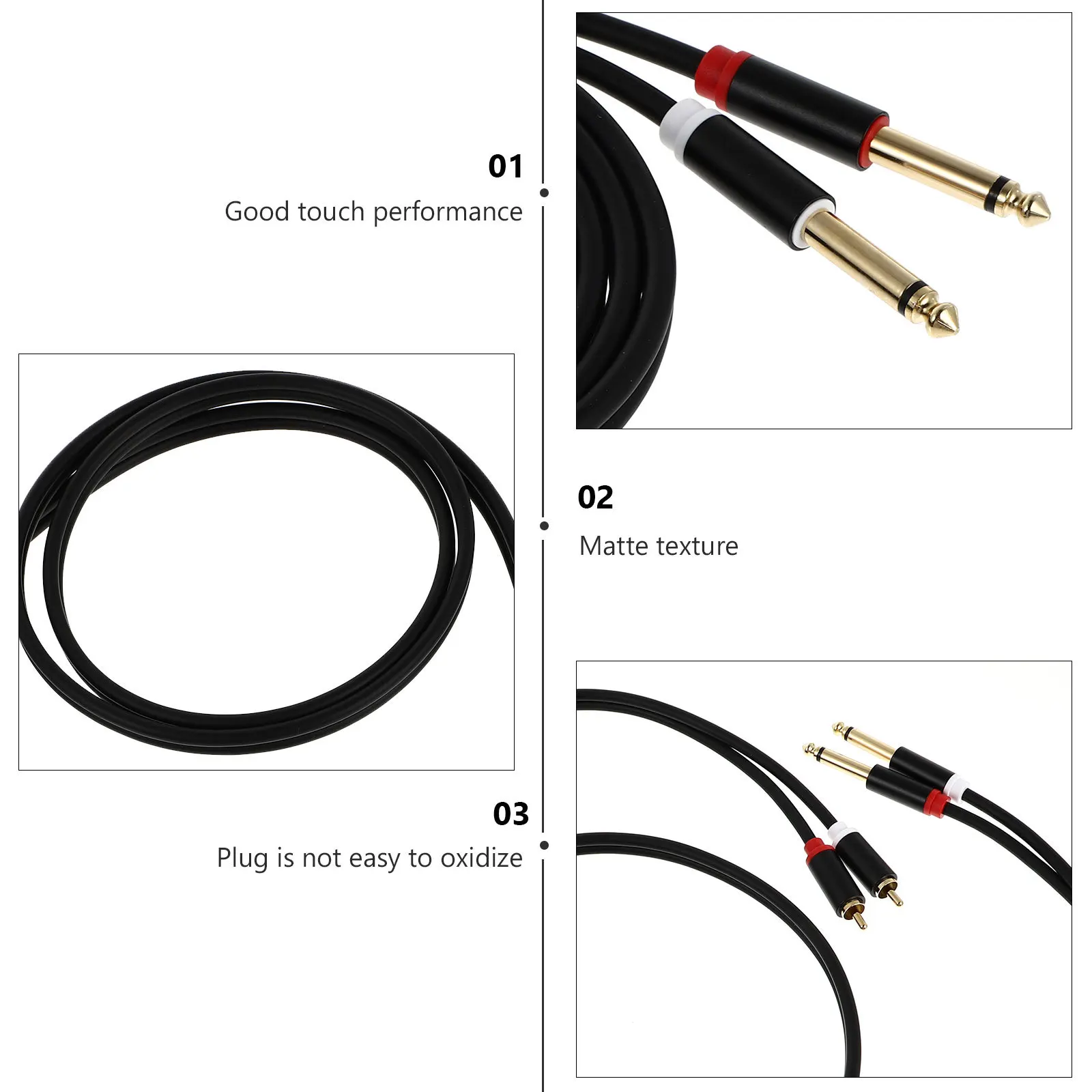 

1Pcs Audio Cable Heavy-Duty Construction Aluminum Housing Excellent Signal Transmission for Amplifier Speaker Studio Equipment