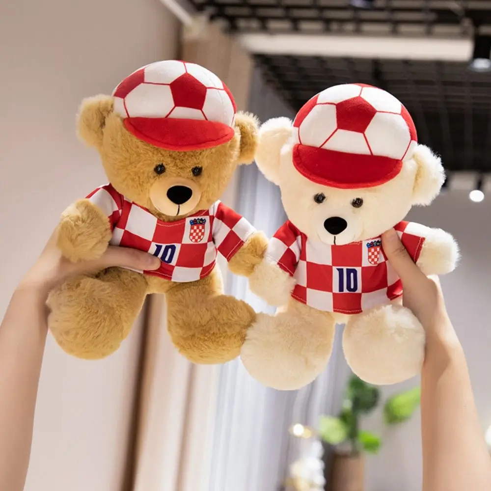 

PP Cotton Football Basketball Plush Doll Soft Interactive Sportsman Bear Plush Toys Comfortable Handmade