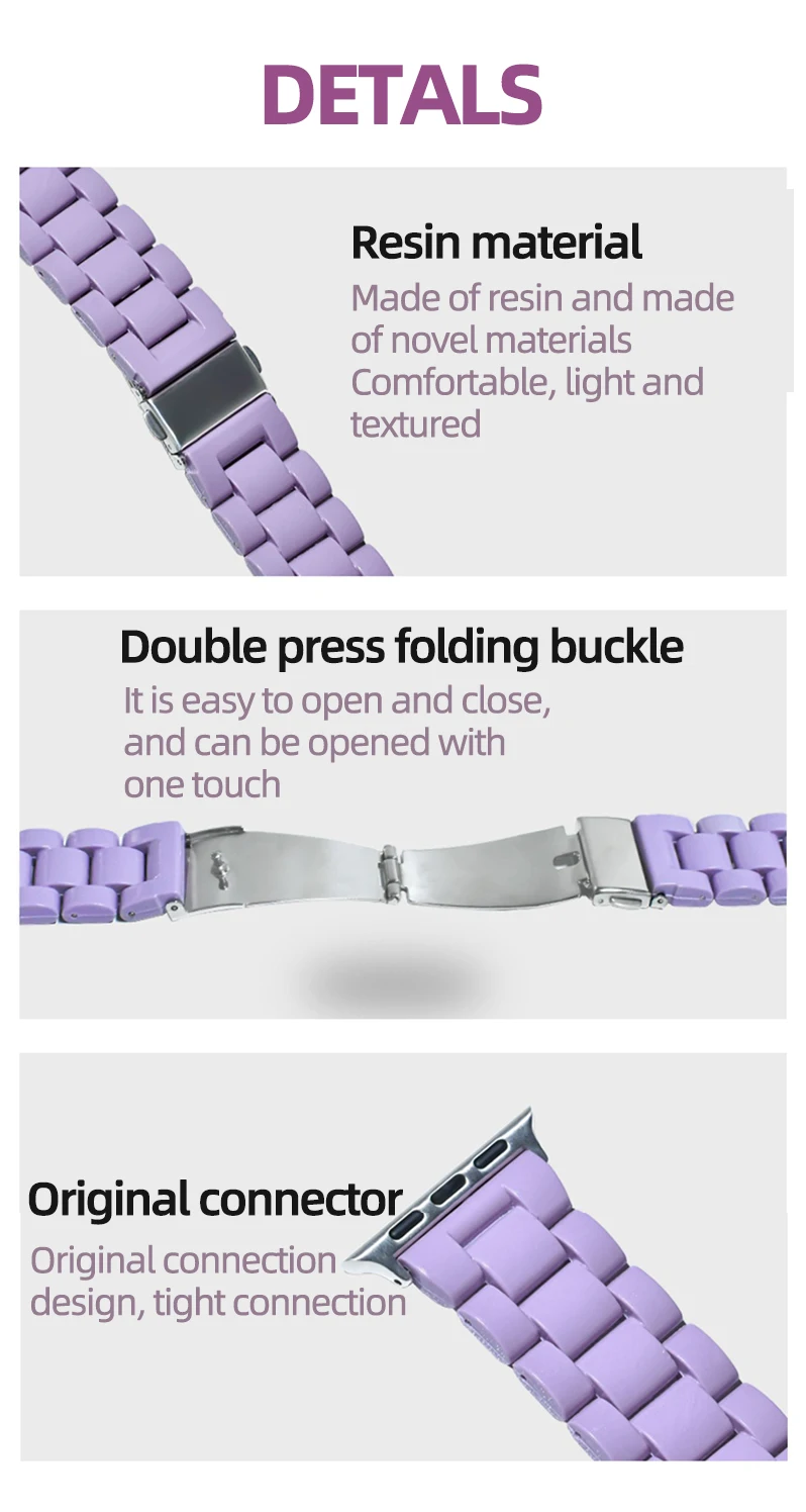 Candy Color Resin Strap for apple watch bands 40mm 41mm 45 38 42 44 6 7 Macaron Wrist for apple Watchband Belt for iwatch band