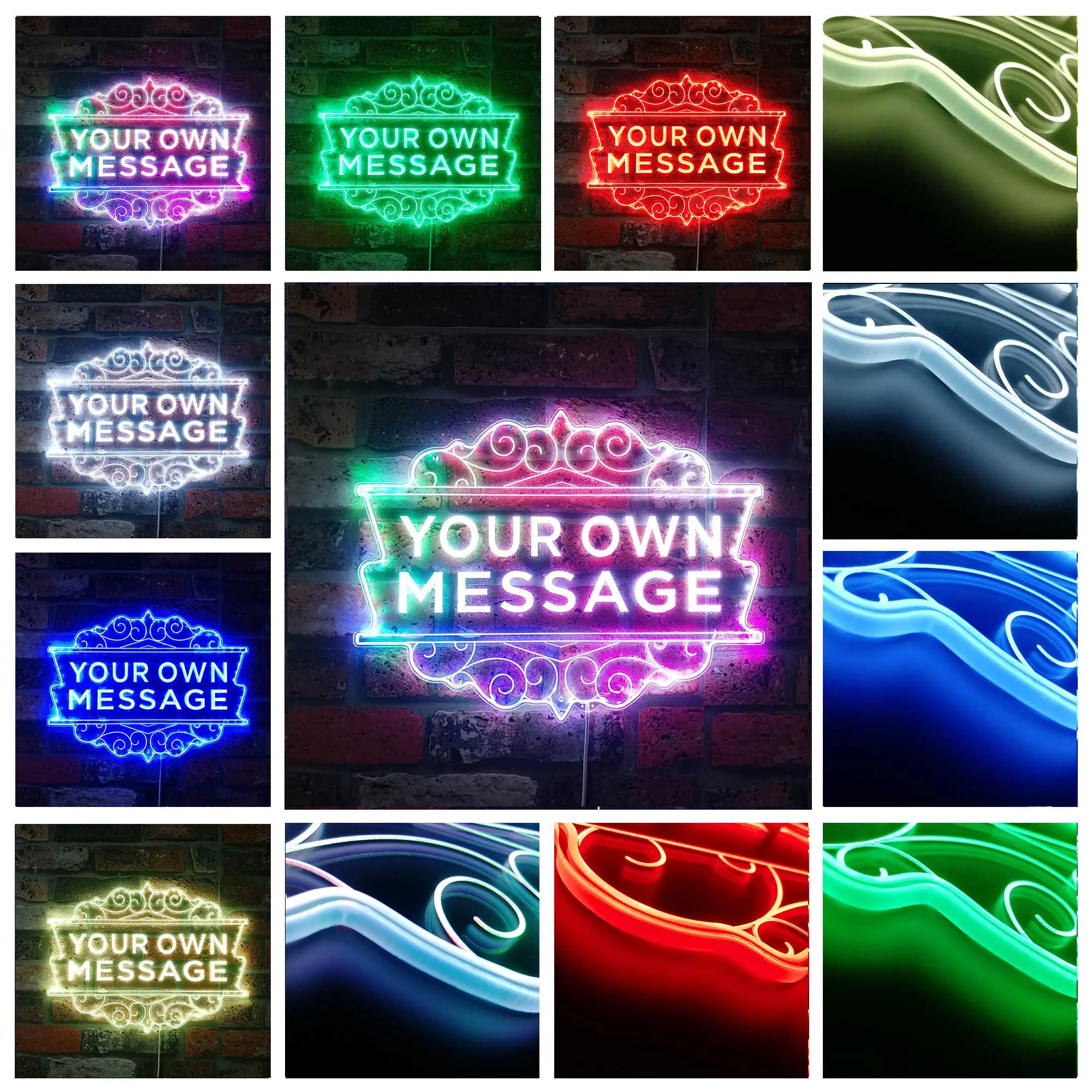 Personalized Your Own Message Shop Display RGB Dynamic Glam LED Sign st06-fnd-p0058-tm
