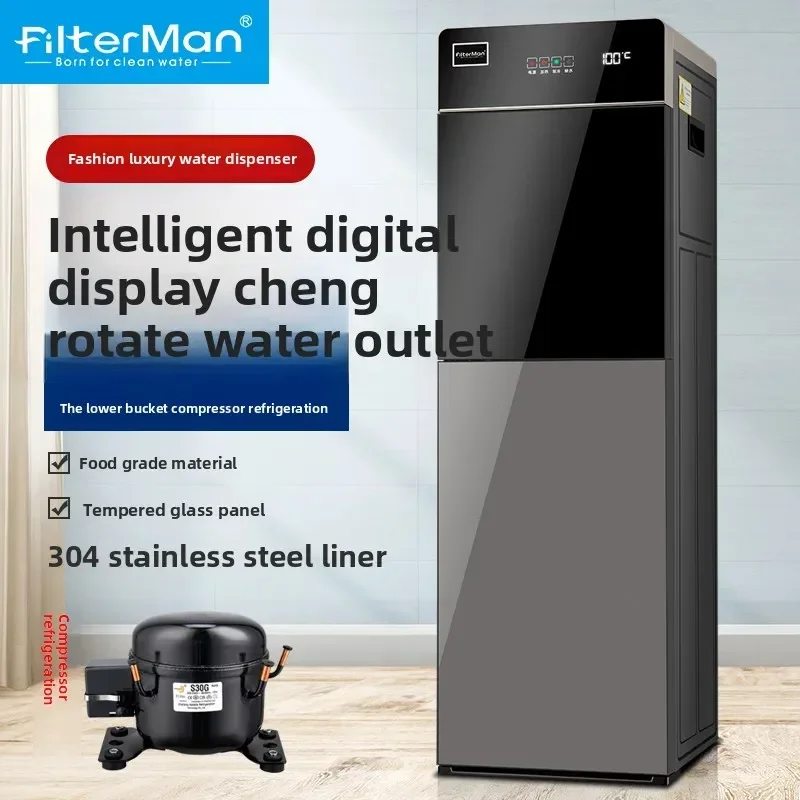 cc21compressor refrigeration water dispenser under the bucket ice warm vertical three outlet new double door tea bar